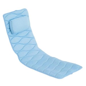 Full Body Bath Pillow for Tub with Mesh Washing Bag, 21 Non-Slip Suction Cups, 5D Air Mesh and Quick Drying in Blue