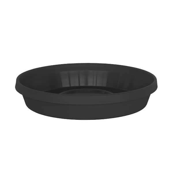 Bloem Terra 11.25 in. Black Plastic Planter Saucer Tray