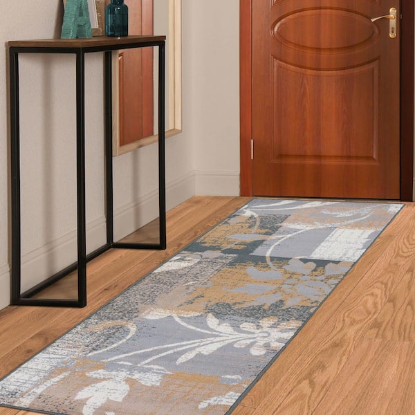 Pastiche Camel 2 ft. 7 in. x 8 ft. Floral Patchwork Polypropylene Area Rug