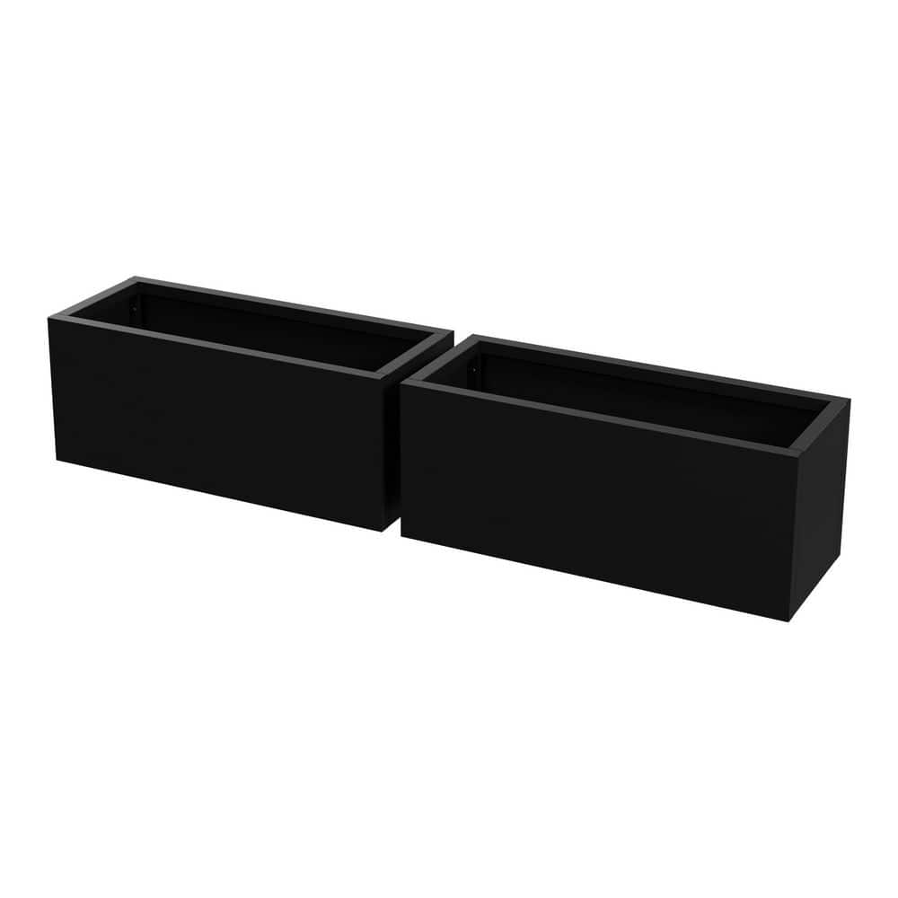 24 in. x 10 in. Rectangular Metal Flower Planter Box Garden Yard Outdoor Planters (Set of 2) price history on PriceWatchPro