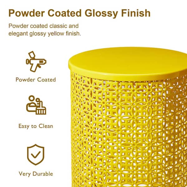 本物 Glitzhome Multi-functional Metal Yellow Garden Stool or 洋書