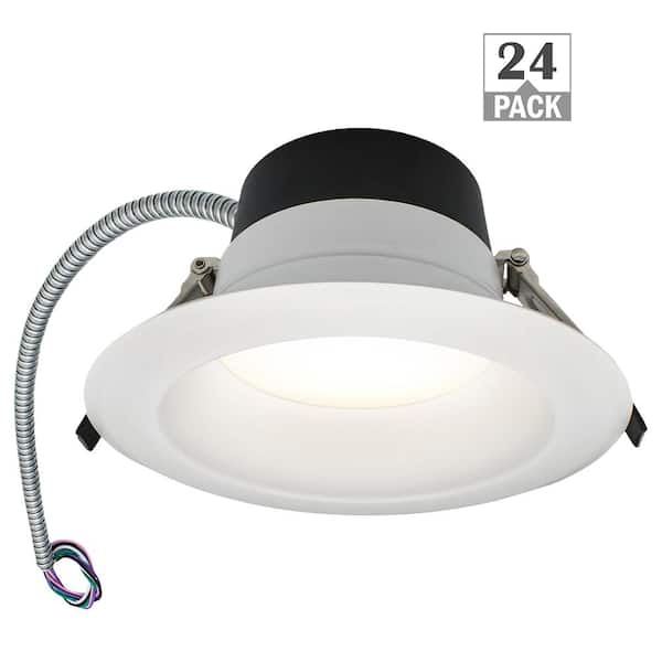 ETI LIGHTING Capella 6 in. Commercial Downlight 120-277 Volt Integrated Recessed Trim Light Adjustable CCT Lumen Wattage (24-Pack)