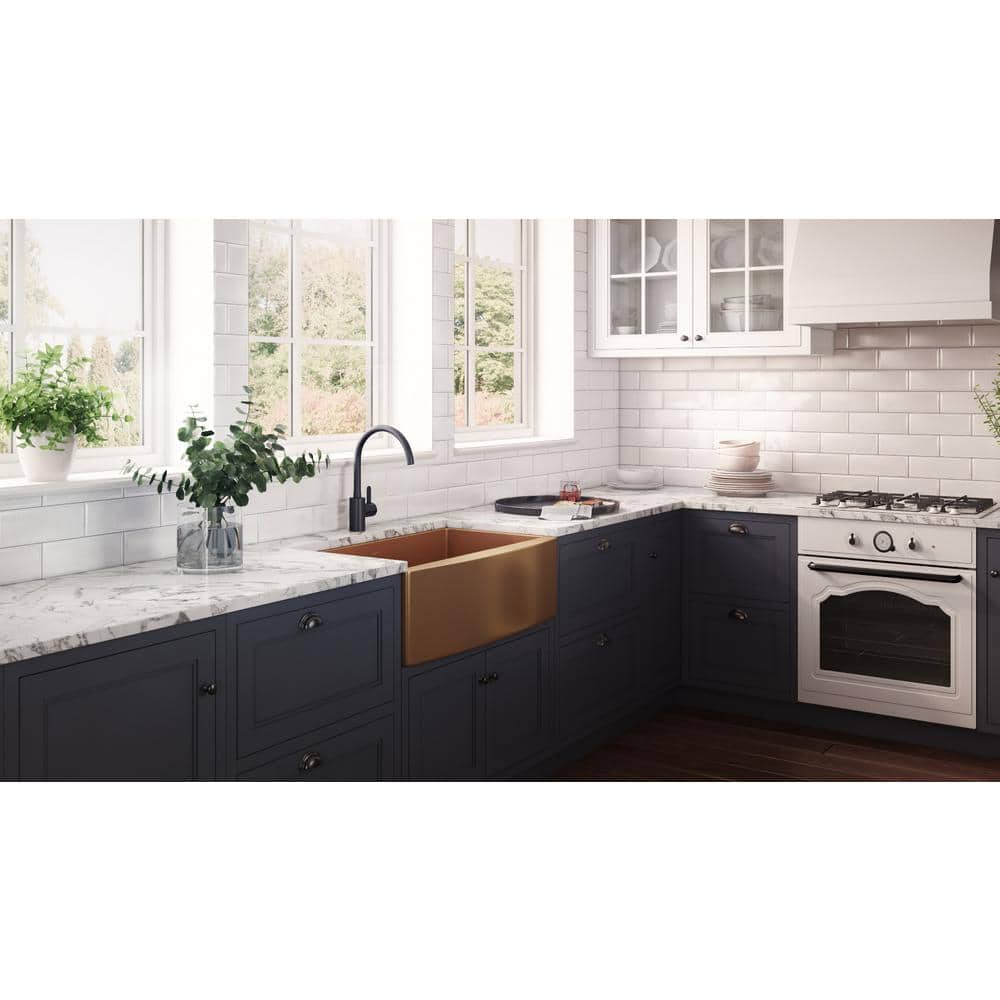 Copper Tone Matte Bronze 30-Inch Farmhouse Stainless Steel Sink