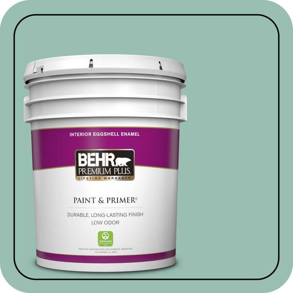 BEHR PREMIUM PLUS 5 gal. #PPU12-07 Spring Stream Eggshell Enamel Low Odor Interior Paint & Primer
