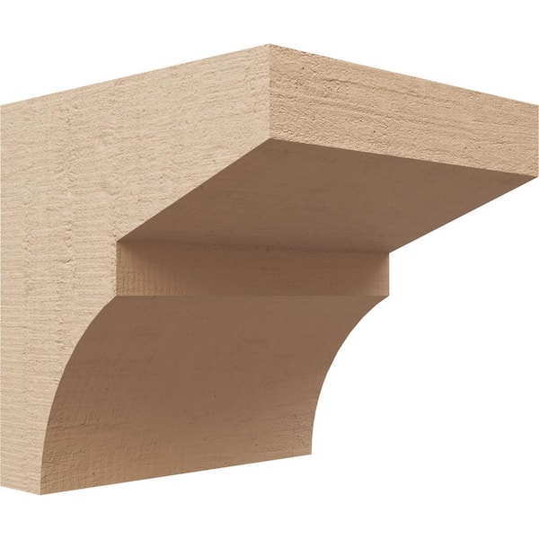 Ekena Millwork 7 in. x 7 in. x 7 in. Wide Monterey Rough Cedar Woodgrain TimberThane Corbel, Primed Tan