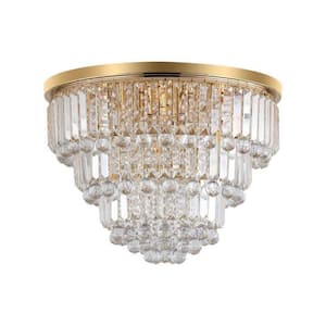 6-Light Gold Dimmable Integrated LED Chandelier for Dining Room, Living Room, Bed Room