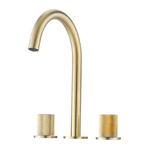 8 in. Widespread Double Handle Bathroom Faucet in Brushed Gold