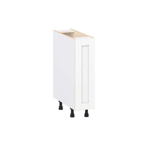 Milton 9 in. W x 24 in. D x 34.5 in. H Assembled Shaker Full Height Door Base Kitchen Cabinet in Bright White