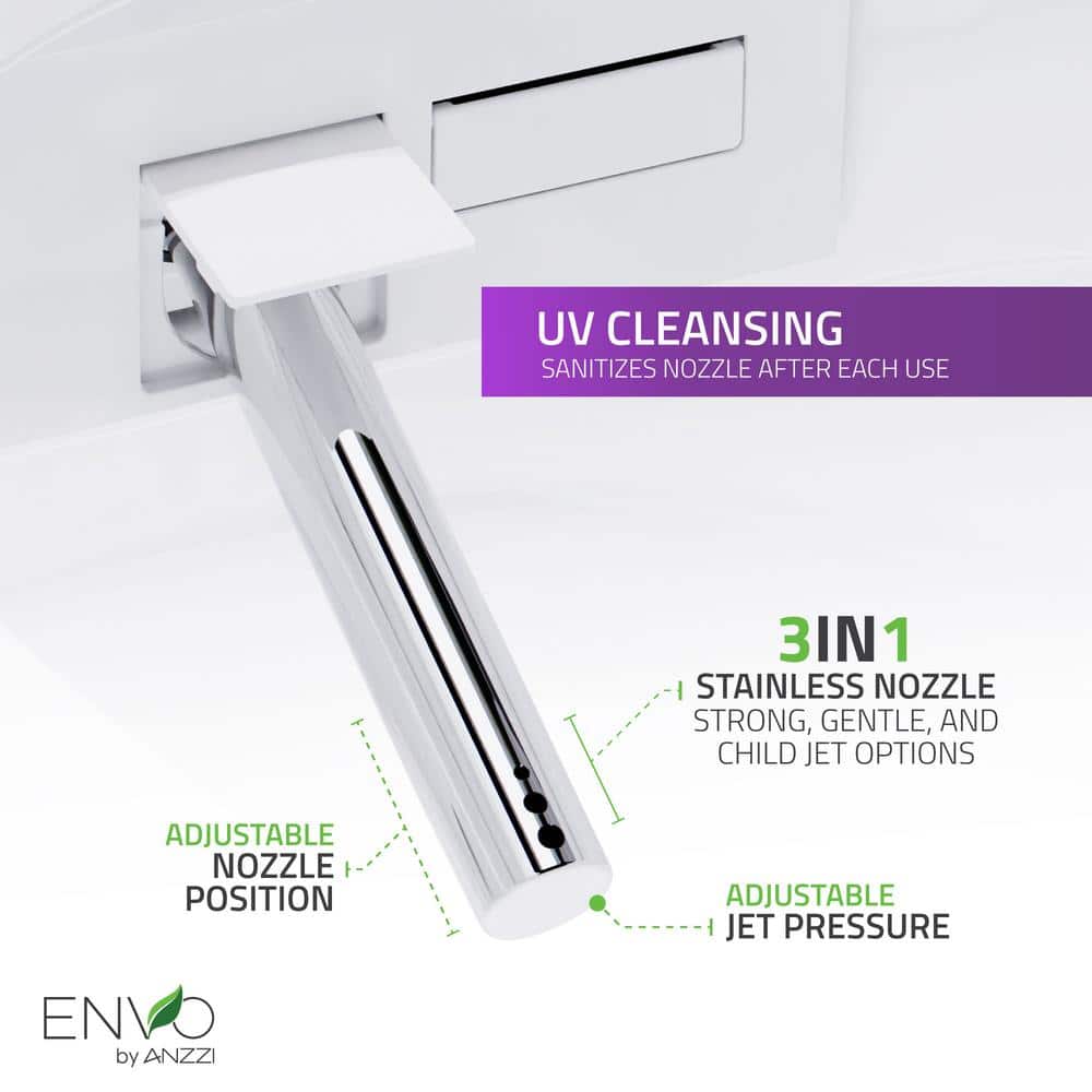 Echo White Elongated Smart Toilet Bidet with Auto Open and Flush