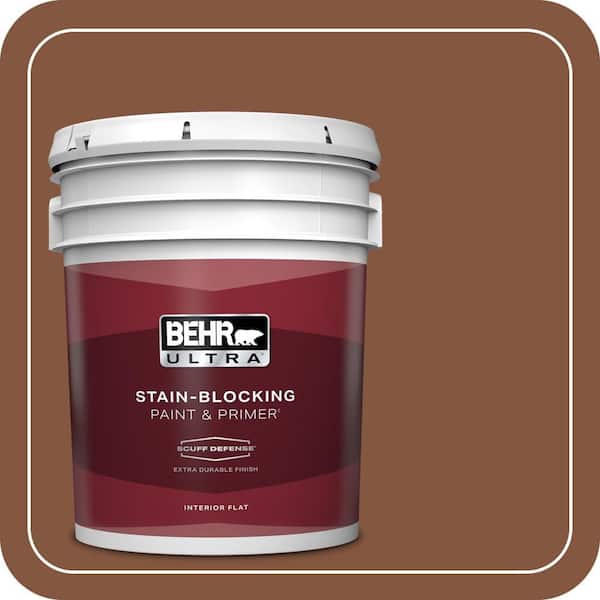BEHR ULTRA 5 gal. #230F-7 Florence Brown Extra Durable Flat Interior Paint & Primer