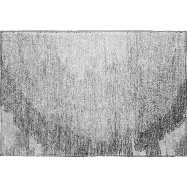 Mayfield Premium Machine Washable Indoor/Outdoor Geometric AMF650 Gray 1 ft. 8 in. x 2 ft. 6 in. Area Rug