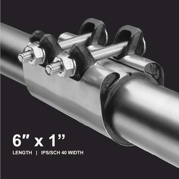 PLUMBFLEX 1 in. x 6 in. Long 2-Bolt IPS Pipe Repair Clamp