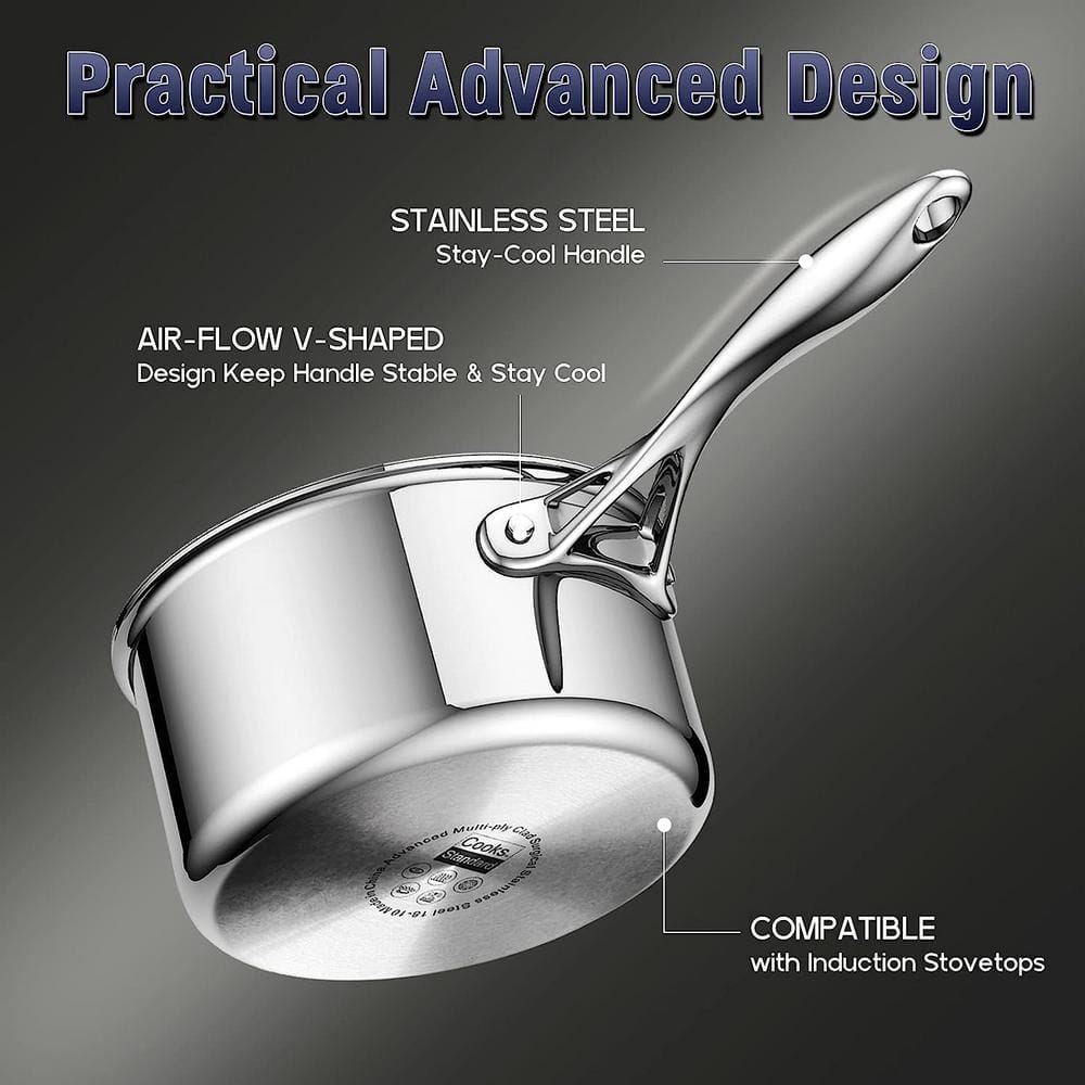 Large Stainless Steel Stockpot with Lid for All Stovetops