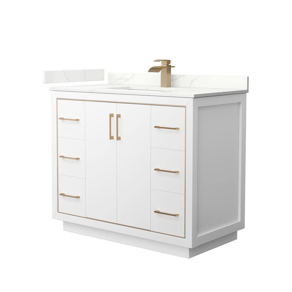 Icon 42 in. W x 22 in. D x 35 in. H Single Bath Vanity in White with Giotto Quartz Top price history on PriceWatchPro