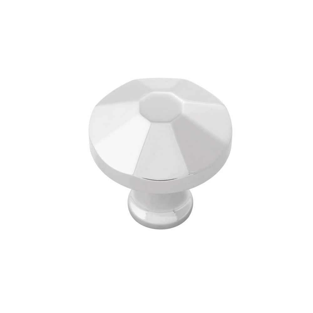 "Facette Collection Knob 1-3/8 "" Diameter Cabinet Knob Polished Nickel Round Cabinet Knob" price history on PriceWatchPro