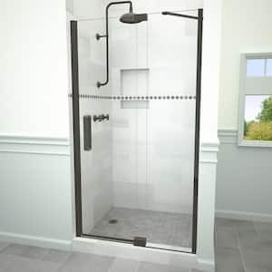 Redi Swing 5200 41 in. W x 76 in. H Semi-Frameless Pivot Shower Door in Oil Rubbed Bronze with Handle