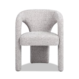 Sydney 25 in. Fully Upholstered Barrel Dining Chair in Multi-Greige Beige Chenille