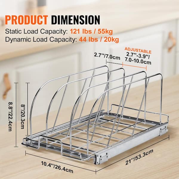 Polyethylene Adjustable Dish Caddy with 6 Adjustable Dividers and
