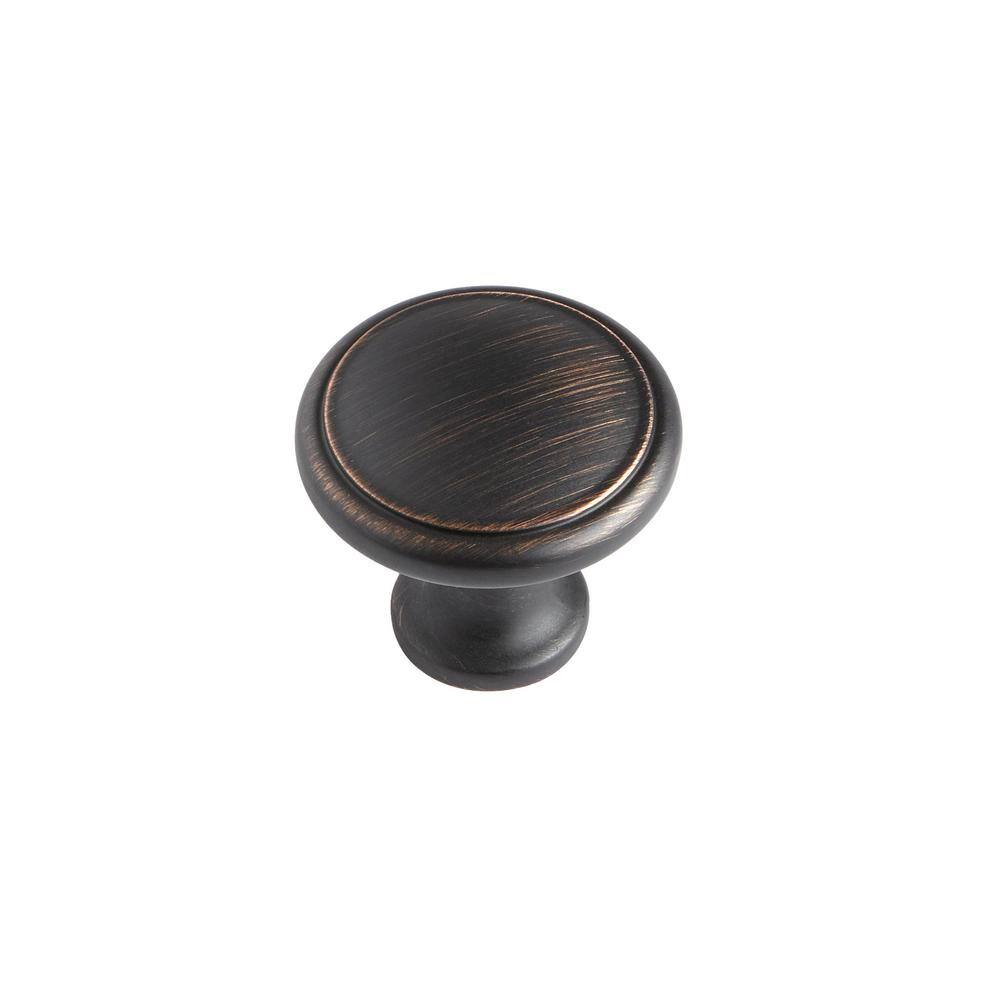 Everbilt 1.16 in. Oil Rubbed Bronze Round Top Ring Cabinet Knob (50 ...