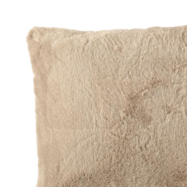 Sweet Home Collection Plush Pillow Faux Fur Soft and Comfy Throw Pillow (2  Pack), Taupe
