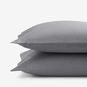 Legends Hotel Pewter Solid 400-Thread Count Supima Cotton Percale King Pillowcase (Set of 2)