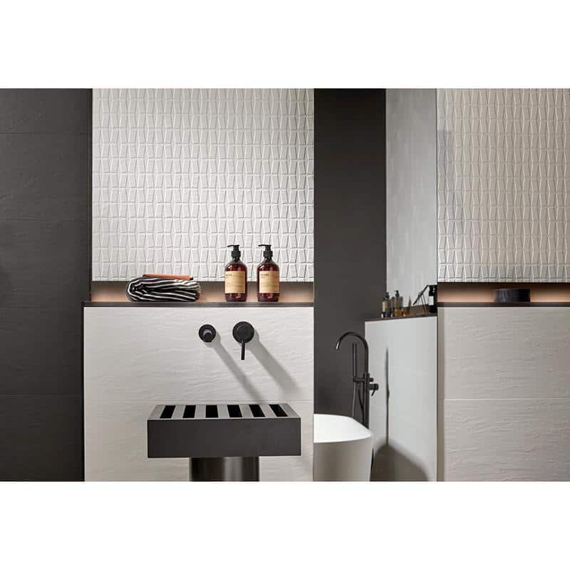 Large White Matte Ceramic Wall and Floor Tile