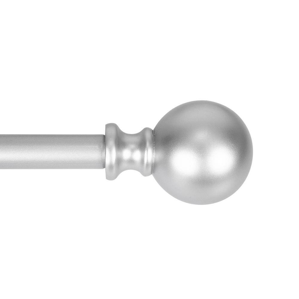 Adjustable Nickel Curtain Rod with Decorative Finials, 48-86 inches