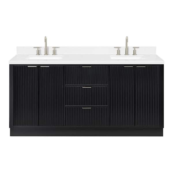 ara マーブル36 ARIEL Milan 72 in. W x 21.5 in. D x 36 in. H Double Sink