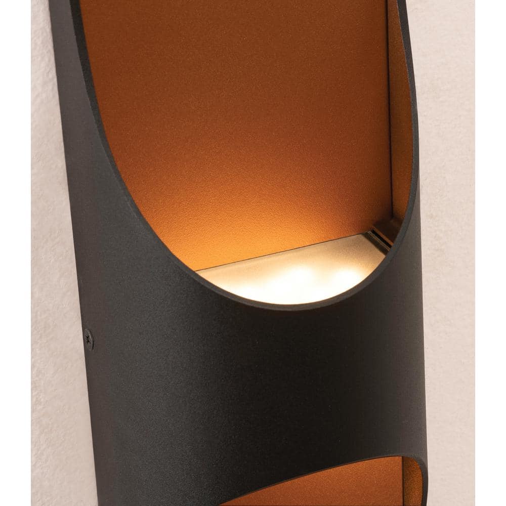 Harrison Black Aluminum 18" Dimmable LED Outdoor Wall Sconce