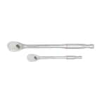 1/4 in. and 3/8 in. Drive 90-Tooth Long Handle Teardrop Ratchet Set (2-Piece)