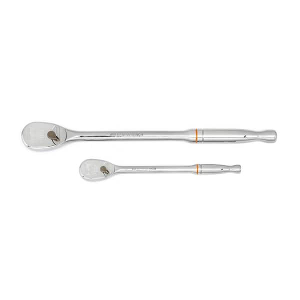 GEARWRENCH 1/4 in. and 3/8 in. Drive 90-Tooth Long Handle Teardrop Ratchet Set (2-Piece)