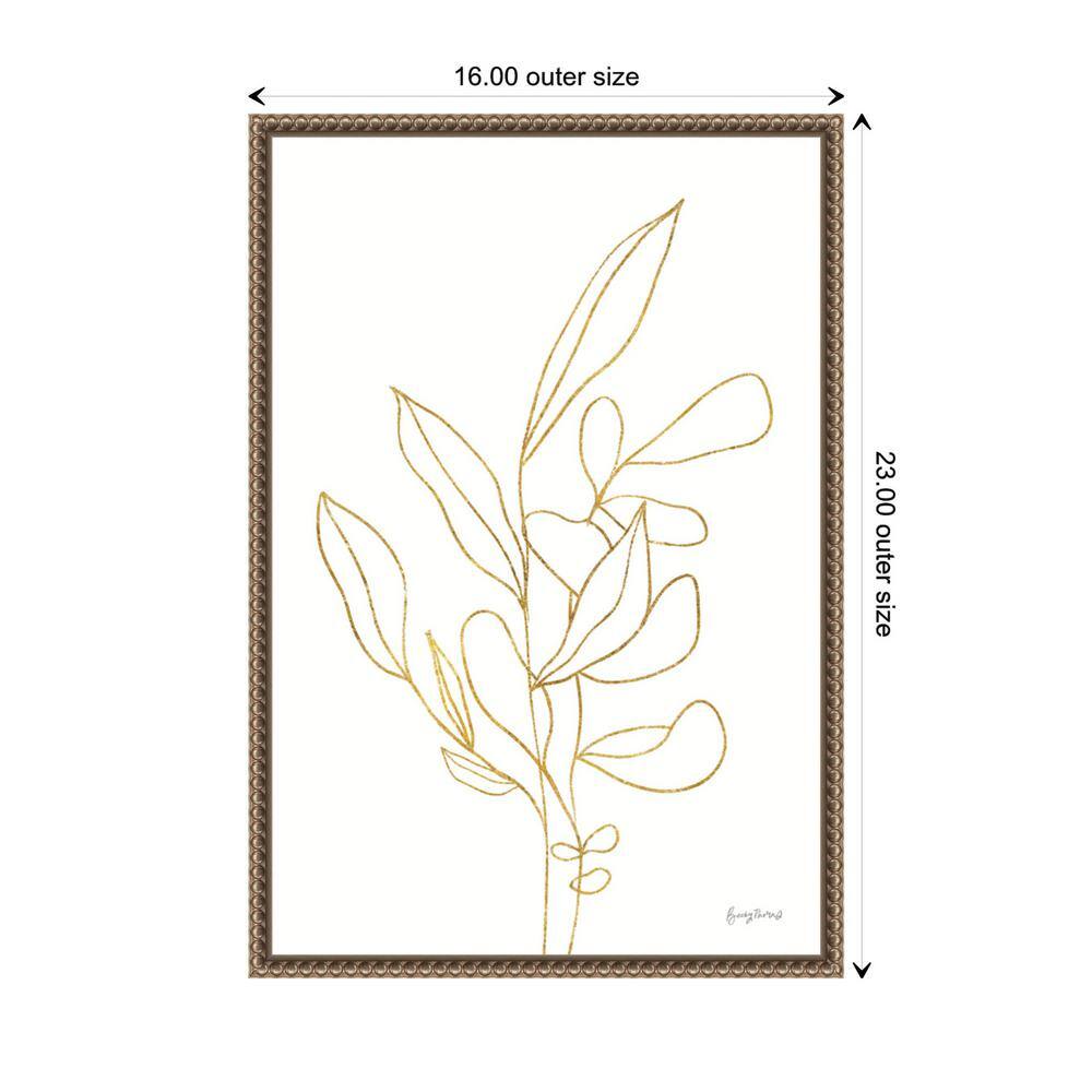 Amanti Art Rooted Florals V Gold by Becky Thorns Canvas Wall Art Print Framed 16 x 23-in.