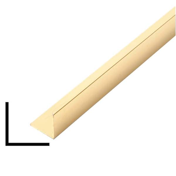Alexandria Moulding AT 008 3/4 in. D x 3/4 in. W x 96 in. L Metal Mira Gold Outside Corner Moulding