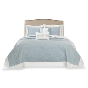 Stanton 5-Piece Blue Queen Reversible Bedspread Set