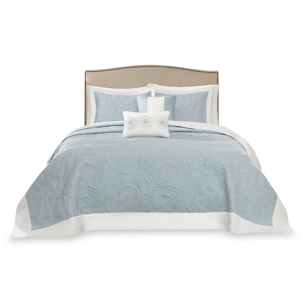 Bed Bath & Beyond Parker Medallion 5-Piece Reversible Full/Queen Quilt Set  - Sky Blue, Full - Kroger