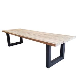 Outdoor Vittoria 43.7 in. Rectangle Natural Wood Top with Wood Frame Top Reclaimed Teak Dining Table (Seats 12)