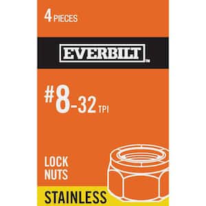 #8-32 Stainless Steel Nylon Lock Nut (4-Pack)