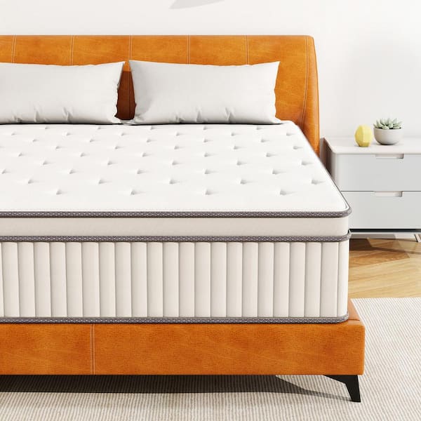 FENBAO King Medium Firm Hybird Memory Foam Breathable Mattress 14 in. Bed-in-a-Box Mattress in White