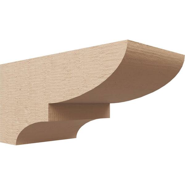 Ekena Millwork 5 in. x 5 in. x 10 in. Series 3 Wide Ridgewood Rough Cedar Woodgrain Timberthane Polyurethane Corbel, Primed Tan