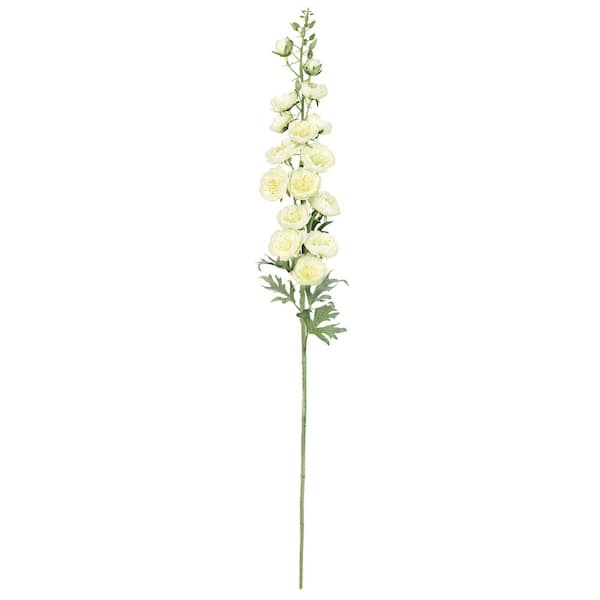 36 in. Cream White Artificial Hybrid Delphinium Flower Stem Spray (Set of 2)