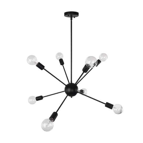 RRTYO Elektra 8-Light Black Sputnik Sphere Chandelier Pendant Linear Ceiling Light