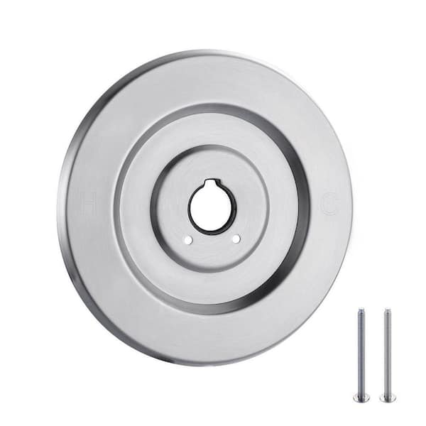 7 in. Brushed Nickel Single-Handle Wall Mount Pressure Balance Valve Trim Plate Replacement with Screws