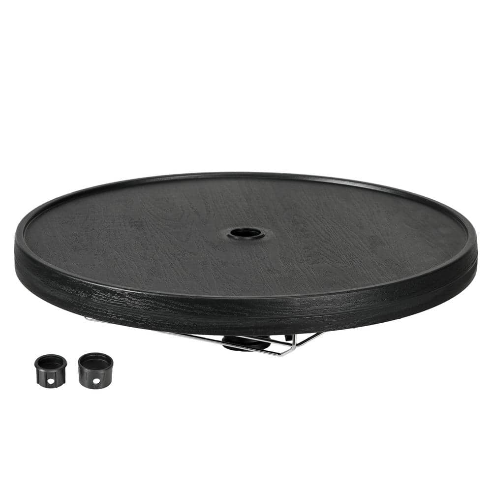 23.5 in. Black Beach Umbrella Table Tray with Wine Glass Holder and Foldable Towel Rack for Sand, Swimming Pools, Patio price history on PriceWatchPro