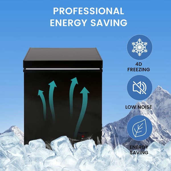 21.06 in. W 3.5 cu. ft. Freezer Manual Defrost Chest Freezer with Adjustable Thermostat in Black