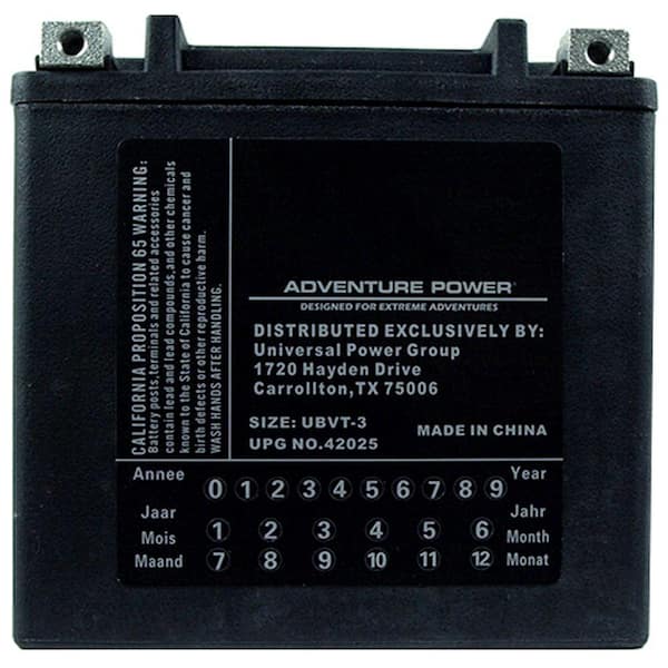 UPG Sealed AGM V-Twin Heavy Duty 12-Volt 12 Ah Capacity HD Terminal Battery