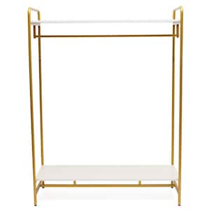 Modern Gold Metal Clothes Rack Floor-Standing Display Rack 47.24 in. W x 62.99 in. H