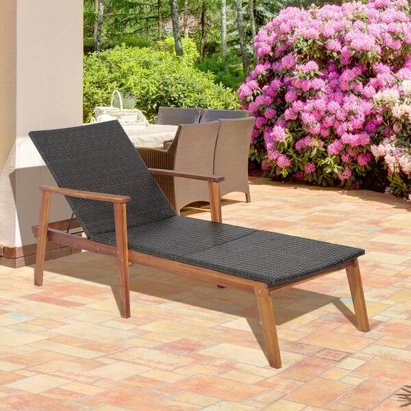 Wood frame chaise lounge hot sale