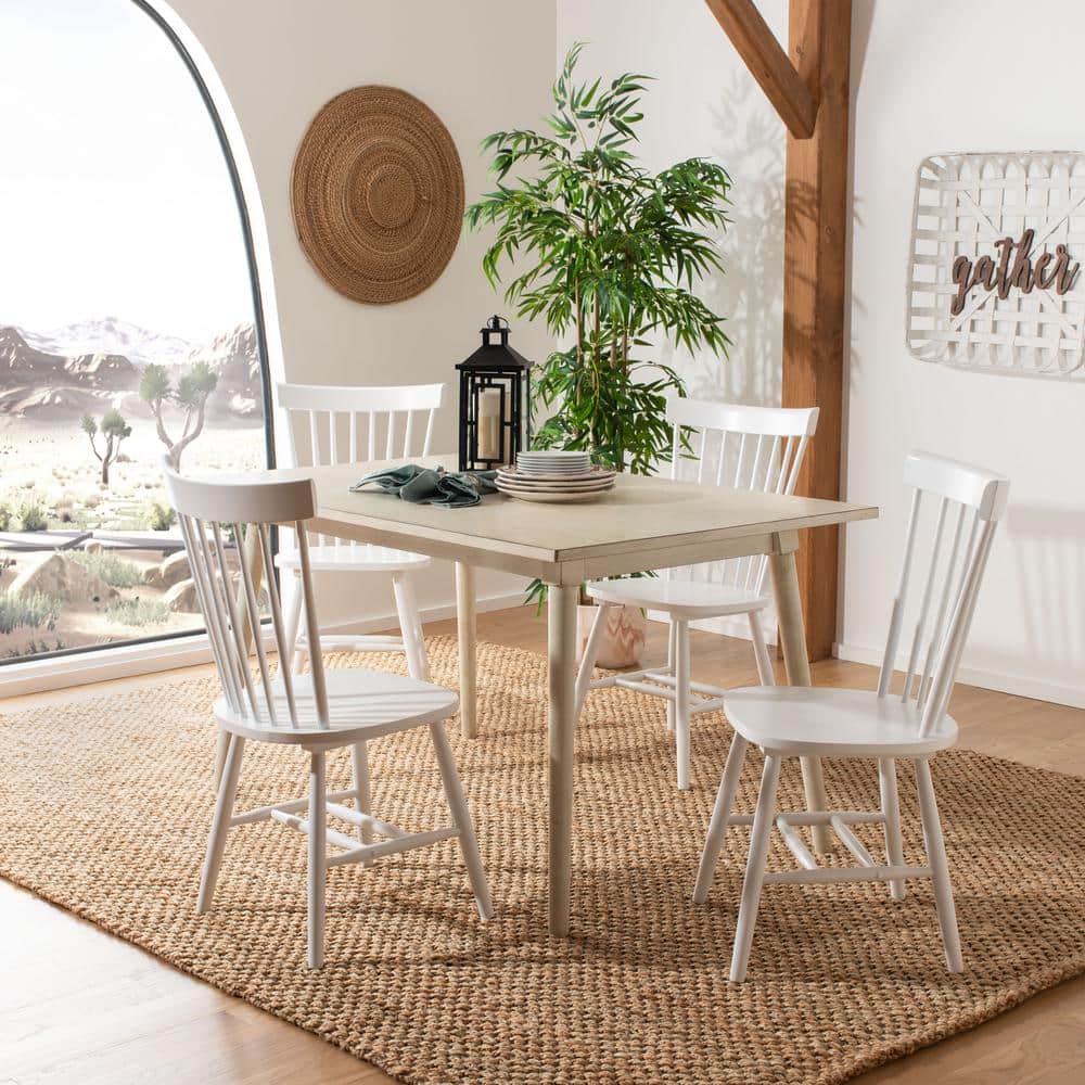 Classic White Windsor High Slat Side Chair in Solid Malaysian Oak
