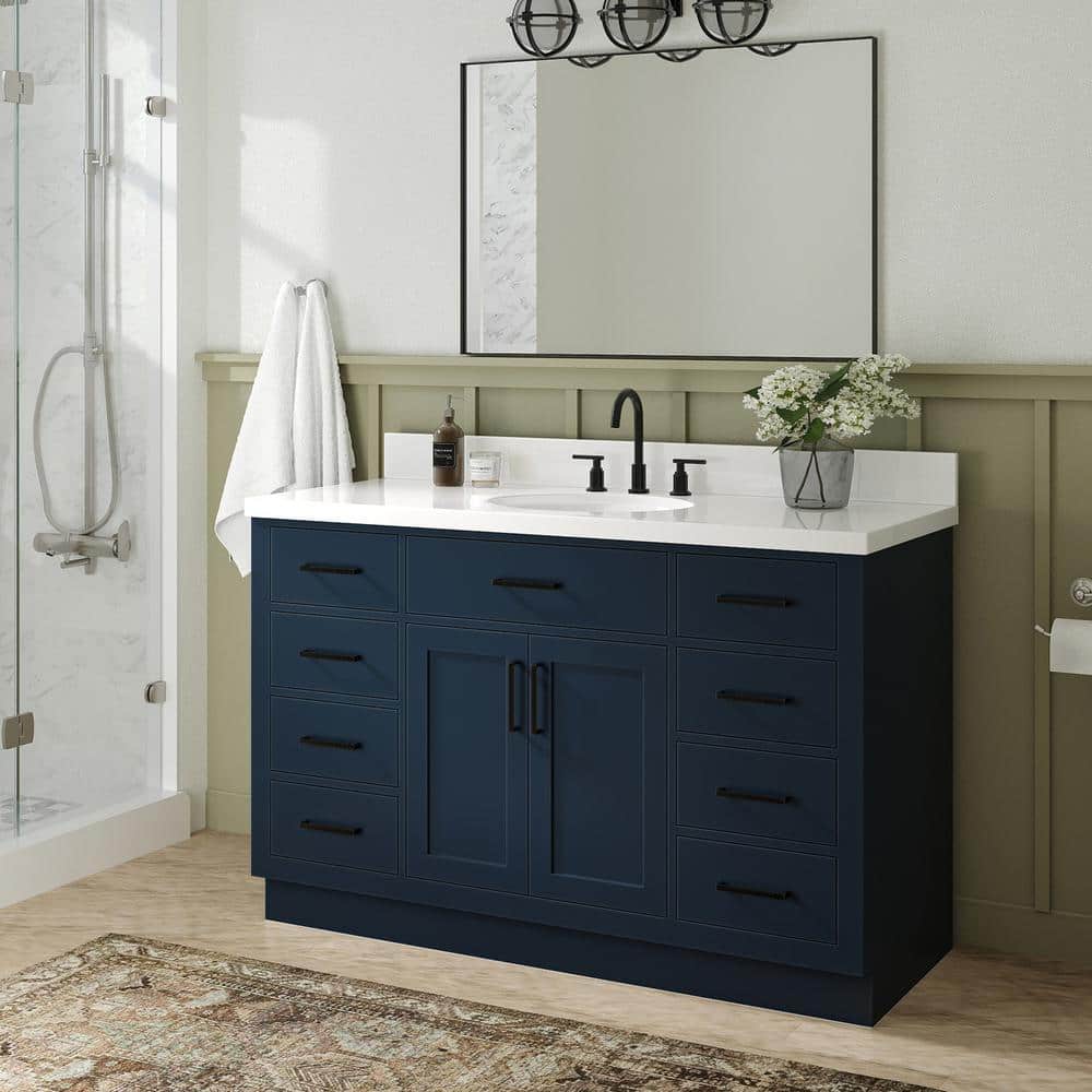 Midnight Blue 54'' Single Freestanding Bathroom Vanity Base