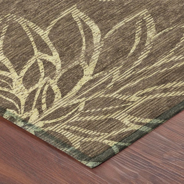 Chantille Machine Washable Indoor/Outdoor Abstract ACN2789 Chocolate 2 ft. x 3 ft. Accent Rug